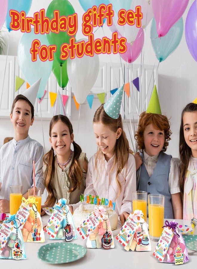 مجموعة ترناي المكونة من 24 كيس هدايا عيد ميلاد سعيد للأطفال، تتضمن ميداليات مفاتيح مع أكياس أورجانزا وبطاقة هدايا للطلاب، بالإضافة إلى ميداليات مفاتيح كهدية مكافأة للفصل الدراسي، وحشوات لأكياس هدايا الحفلات. - Image 2
